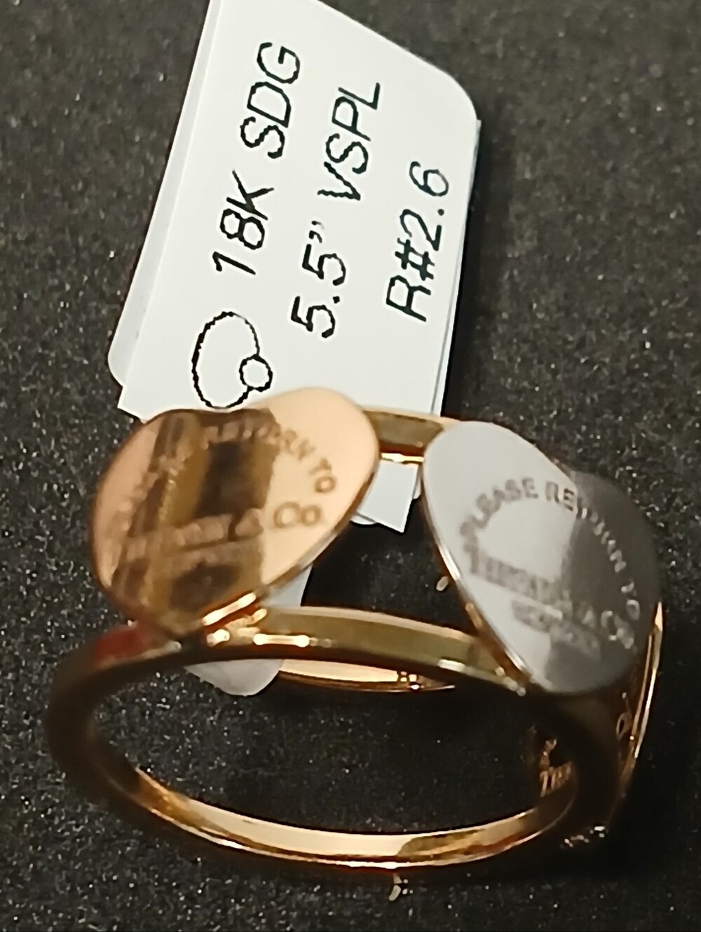 18K Saudi Gold Two Tone Ring